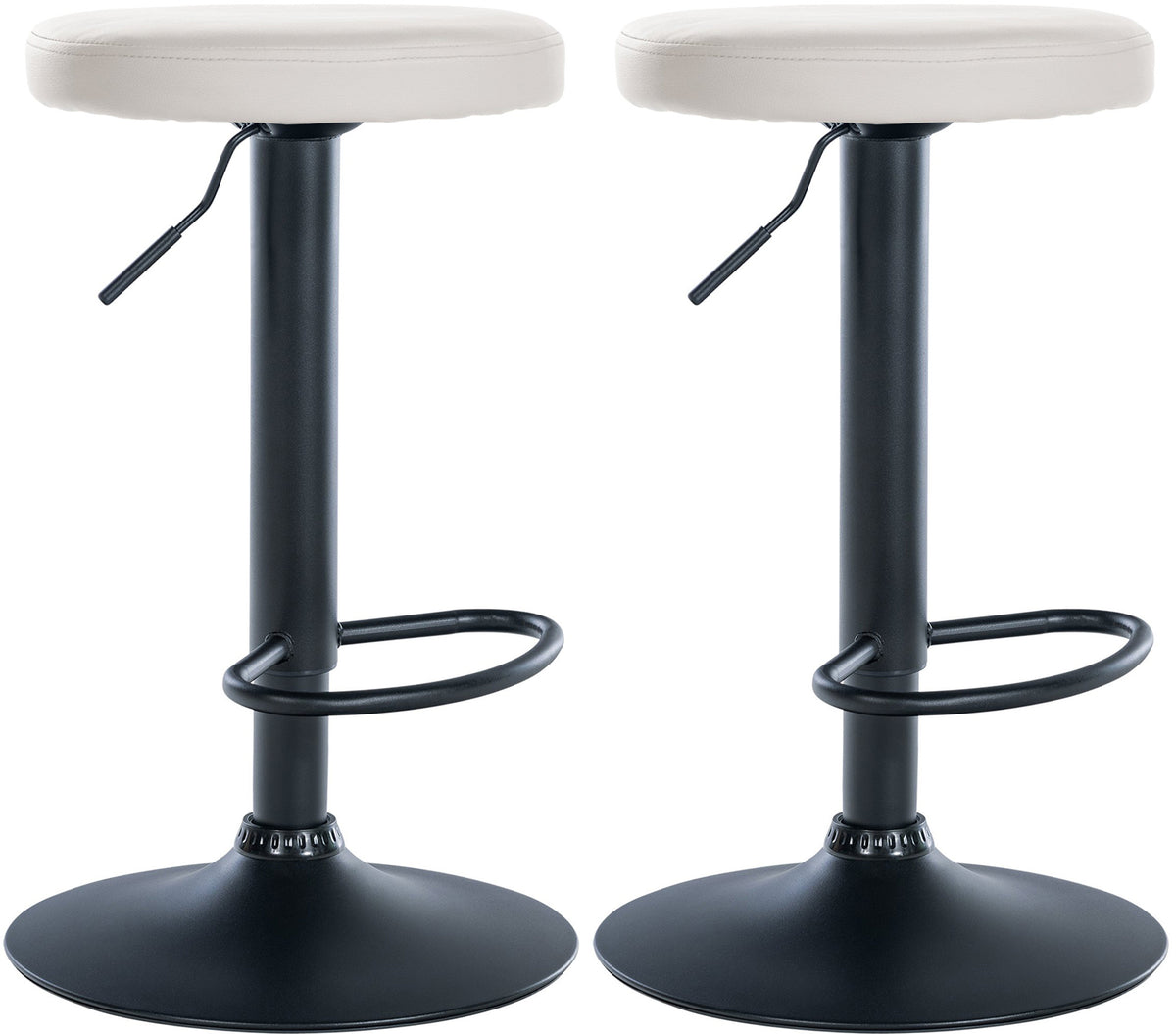 2er Set Barhocker Ponte Kunstleder schwarz - wei�