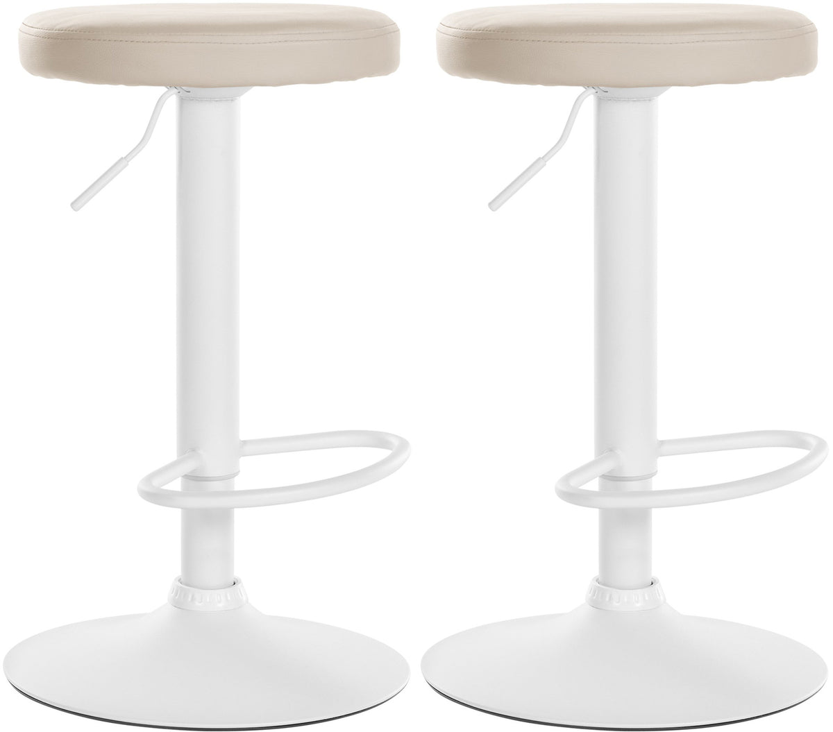 2er Set Barhocker Ponte Kunstleder wei� - creme