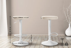 2er Set Barhocker Ponte Kunstleder wei� - creme