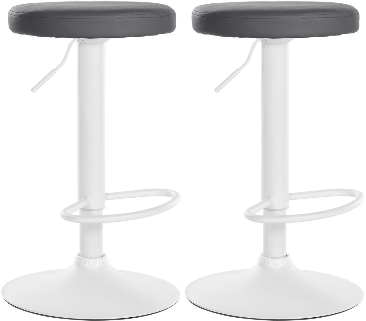2er Set Barhocker Ponte Kunstleder wei� - grau