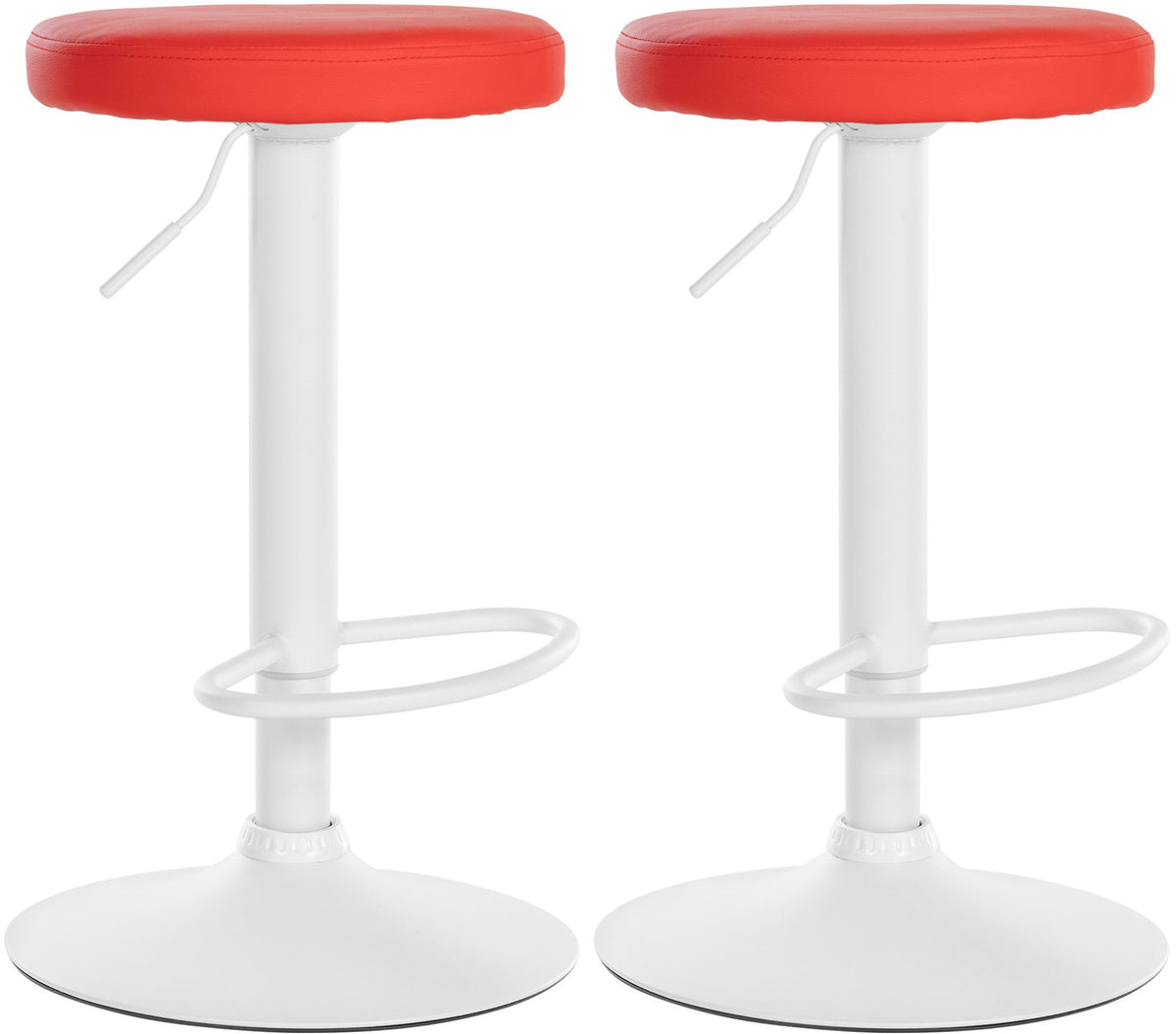 2er Set Barhocker Ponte Kunstleder wei� - rot