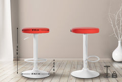 2er Set Barhocker Ponte Kunstleder wei� - rot