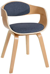 Besucherstuhl Kingston Stoff - natura/blau