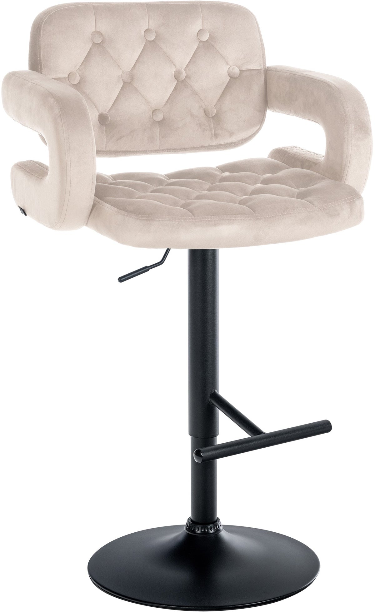 Barhocker Dublin Samt schwarz - creme