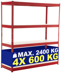 Schwerlastregal 160x60x180 cm - rot