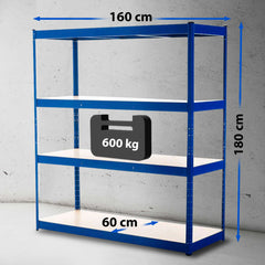 Schwerlastregal 160x60x180 cm - blau