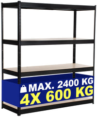 Schwerlastregal 160x60x180 cm - schwarz