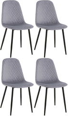 4er Set Stühle Giverny Samt - grau