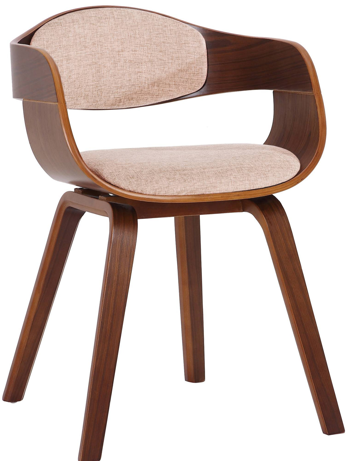 Besucherstuhl Kingston Stoff - walnuss/creme
