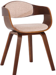 Besucherstuhl Kingston Stoff - walnuss/creme