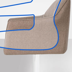 Barhocker Damaso W Filz - taupe