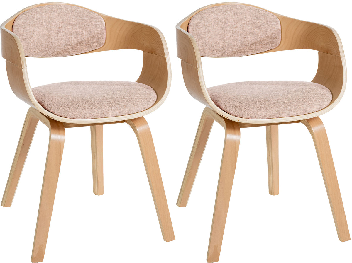 2er Set Stühle Kingston Stoff - natura/creme