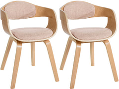 2er Set Stühle Kingston Stoff - natura/creme