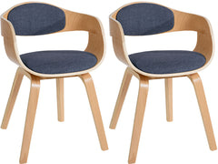 2er Set Stühle Kingston Stoff - natura/blau