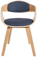 2er Set Stühle Kingston Stoff - natura/blau