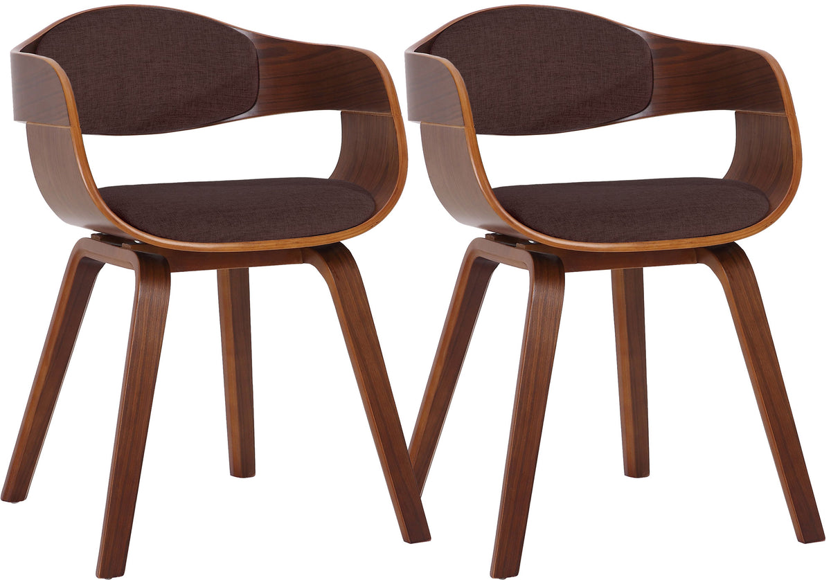 2er Set Stühle Kingston Stoff - walnuss/braun