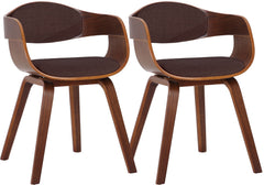 2er Set Stühle Kingston Stoff - walnuss/braun
