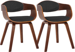 2er Set Stühle Kingston Stoff - walnuss/dunkelgrau