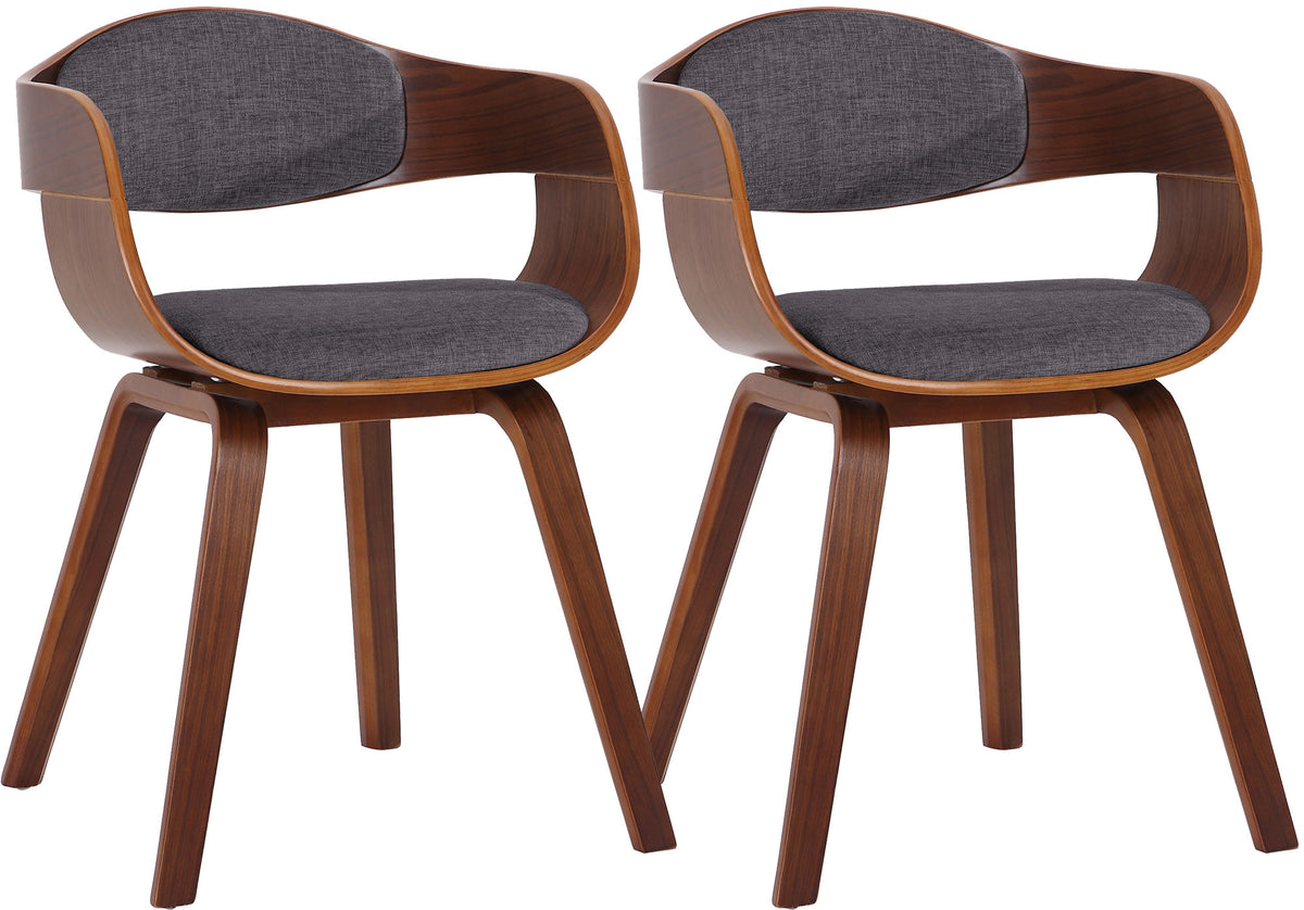 2er Set Stühle Kingston Stoff - walnuss/hellgrau