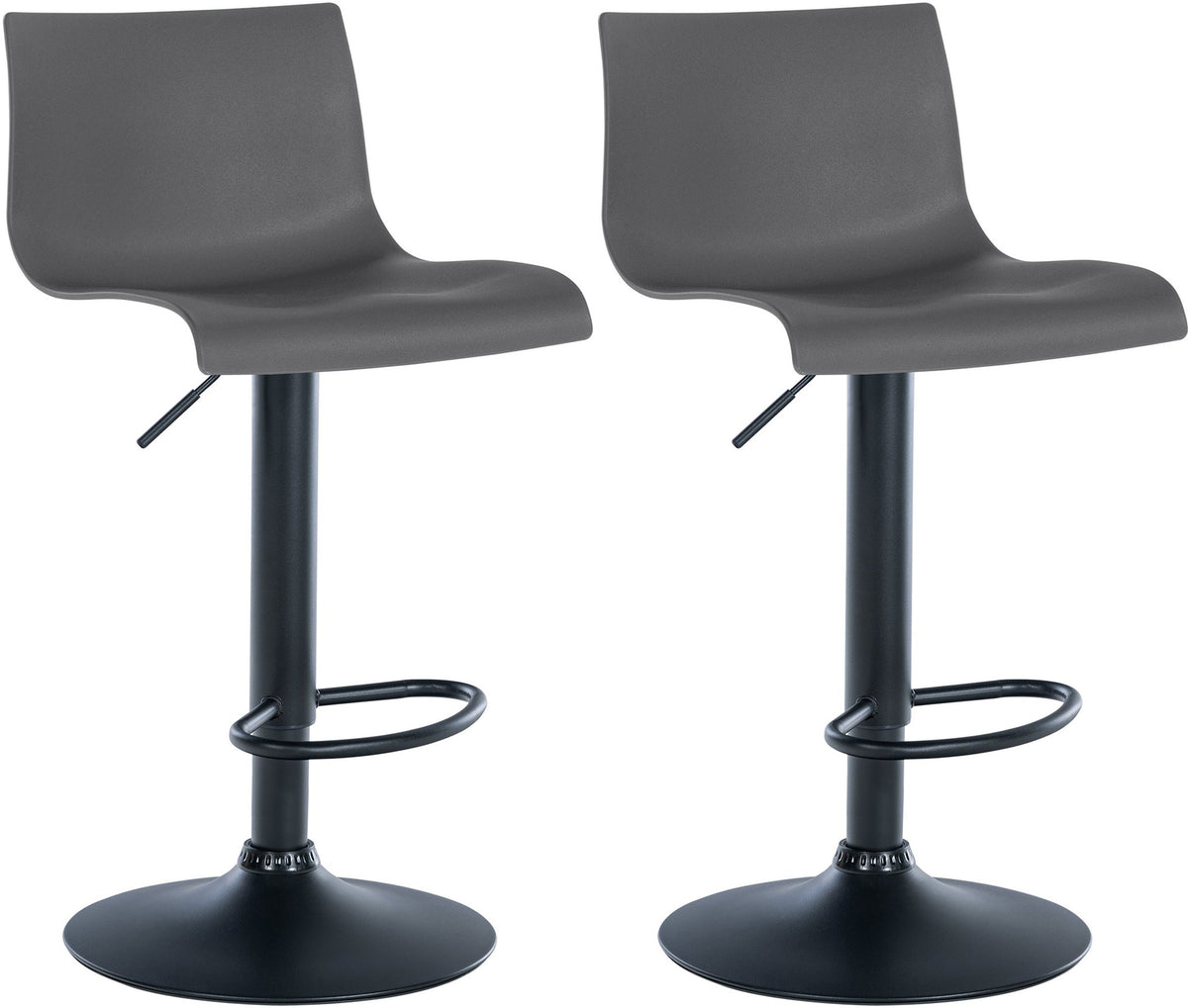 2er Set Barhocker Branford Kunststoff - grau
