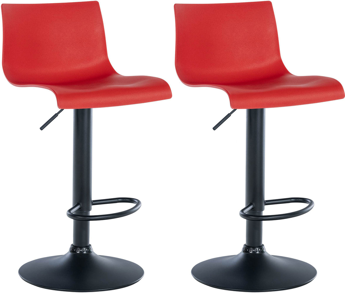2er Set Barhocker Branford Kunststoff - rot