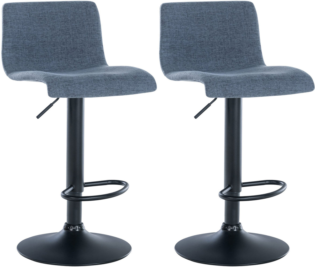 2er Set Barhocker Branford Stoff - blau
