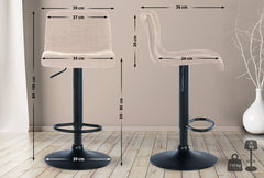 2er Set Barhocker Branford Stoff - creme