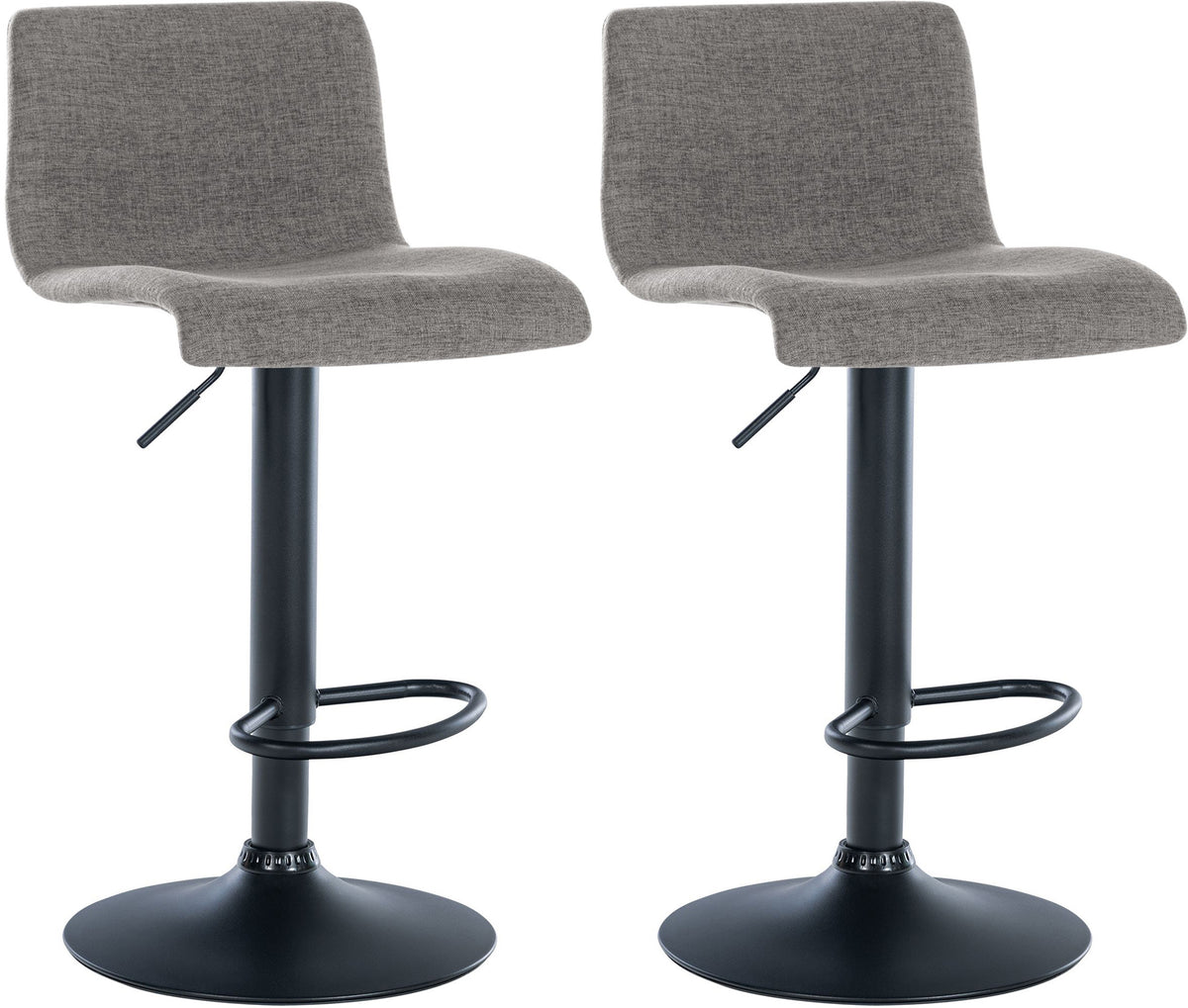 2er Set Barhocker Branford Stoff - hellgrau