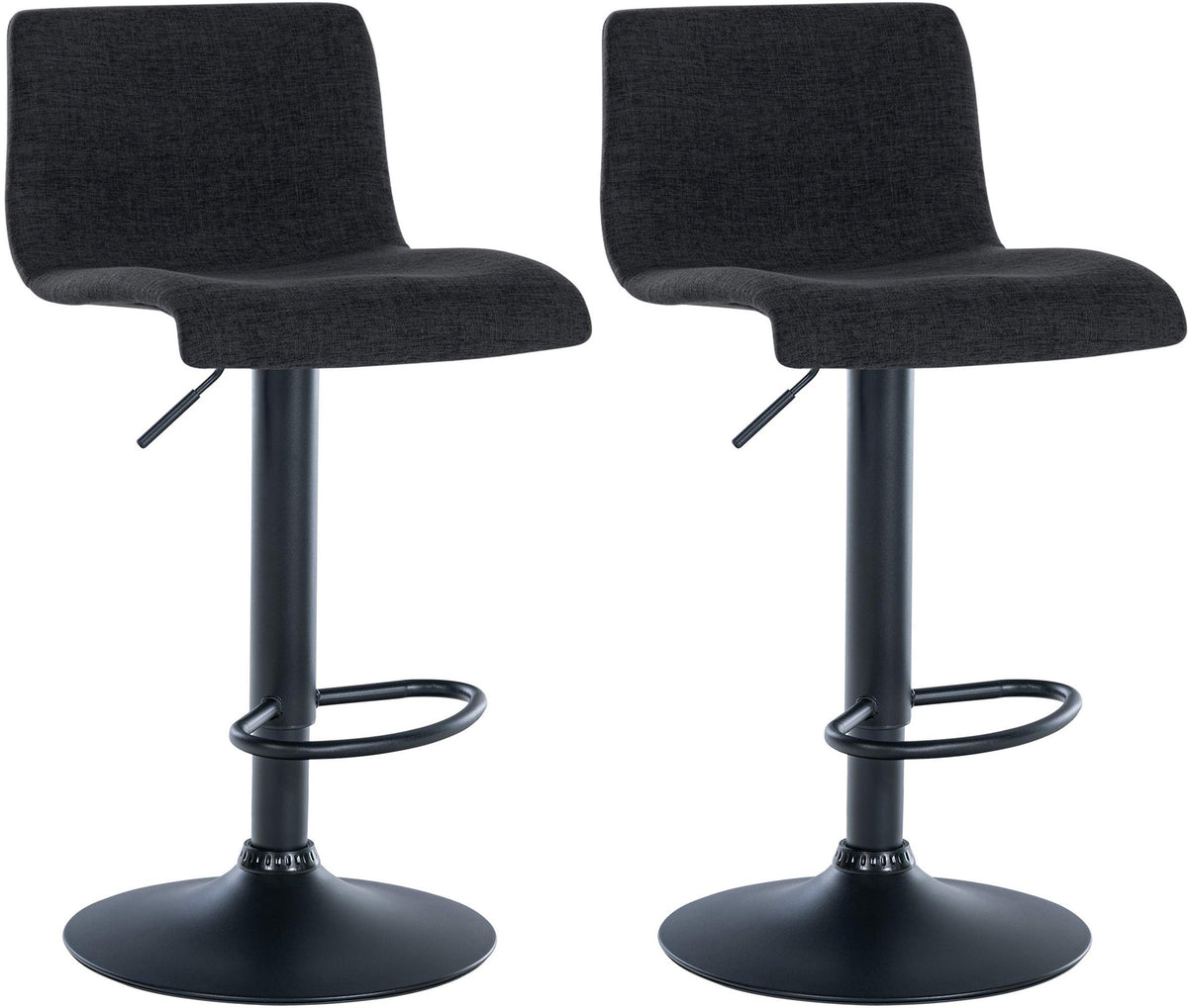 2er Set Barhocker Branford Stoff - schwarz