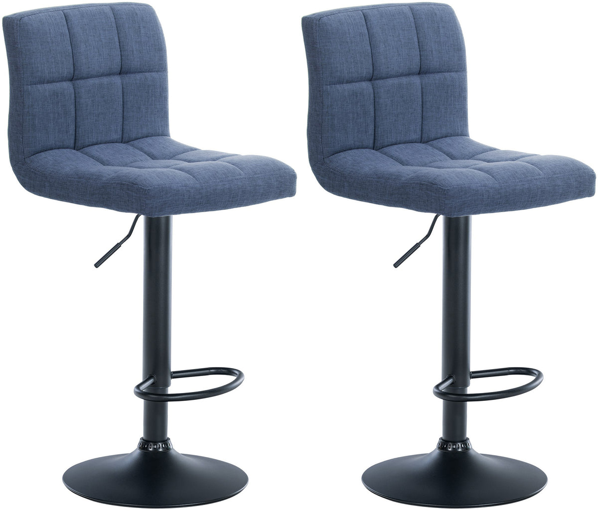 2er Set Barhocker Calma Stoff schwarz - blau