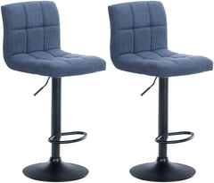 2er Set Barhocker Calma Stoff schwarz - blau