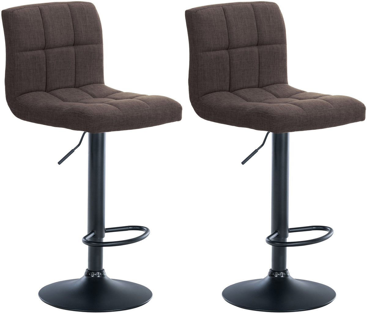 2er Set Barhocker Calma Stoff schwarz - braun