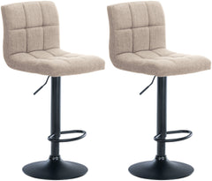 2er Set Barhocker Calma Stoff schwarz - creme