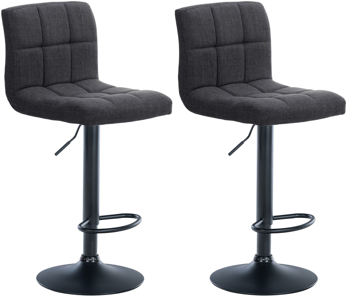 2er Set Barhocker Calma Stoff schwarz - dunkelgrau