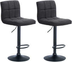 2er Set Barhocker Calma Stoff schwarz - dunkelgrau