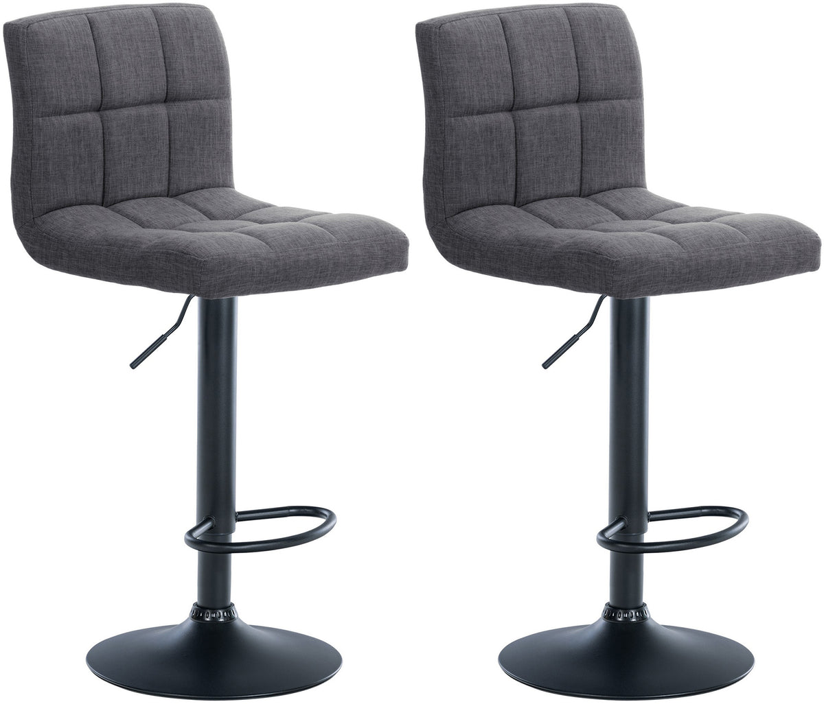2er Set Barhocker Calma Stoff schwarz - hellgrau