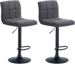 2er Set Barhocker Calma Stoff schwarz - hellgrau