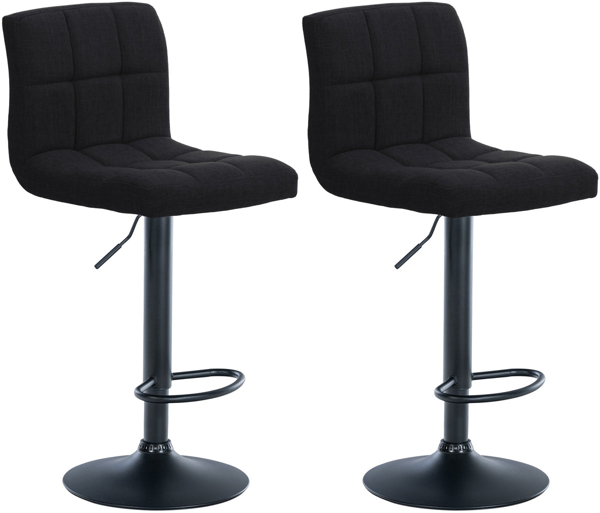 2er Set Barhocker Calma Stoff schwarz - schwarz