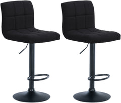 2er Set Barhocker Calma Stoff schwarz - schwarz