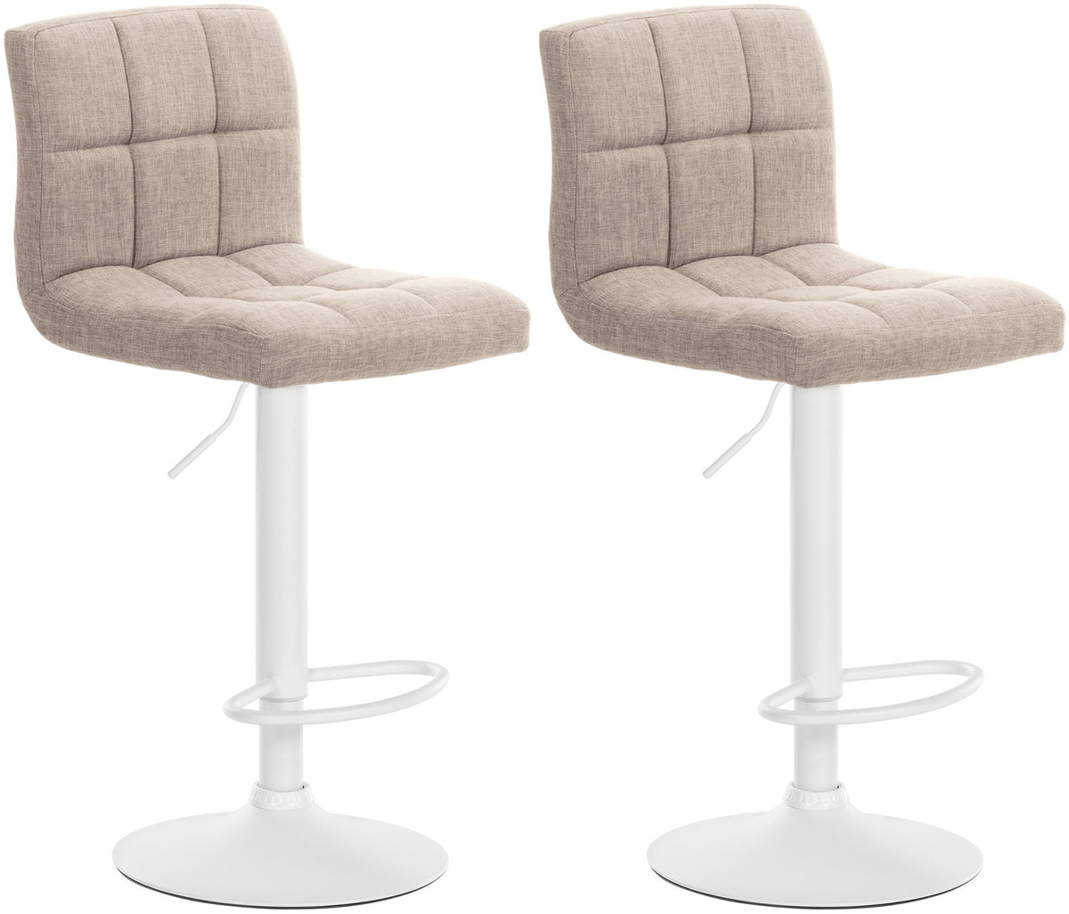 2er Set Barhocker Calma Stoff wei� - creme