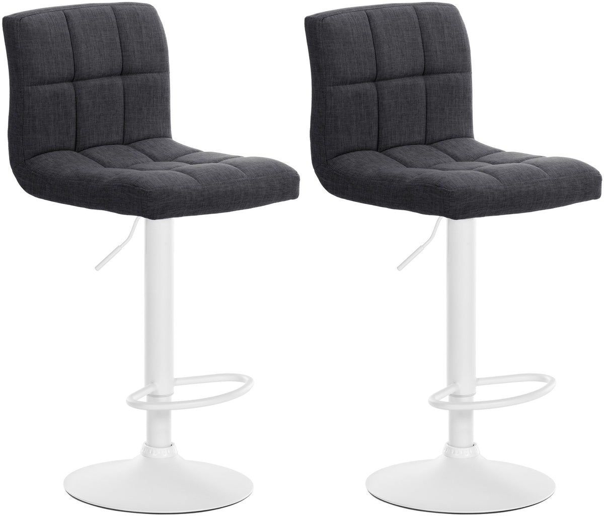 2er Set Barhocker Calma Stoff wei� - dunkelgrau