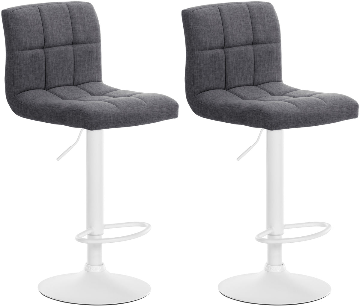 2er Set Barhocker Calma Stoff wei� - hellgrau