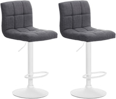 2er Set Barhocker Calma Stoff wei� - hellgrau