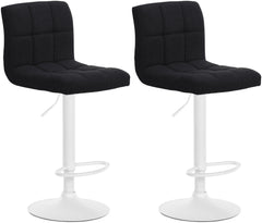 2er Set Barhocker Calma Stoff wei� - schwarz