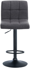 2er Set Barhocker Calma Stoff schwarz - hellgrau