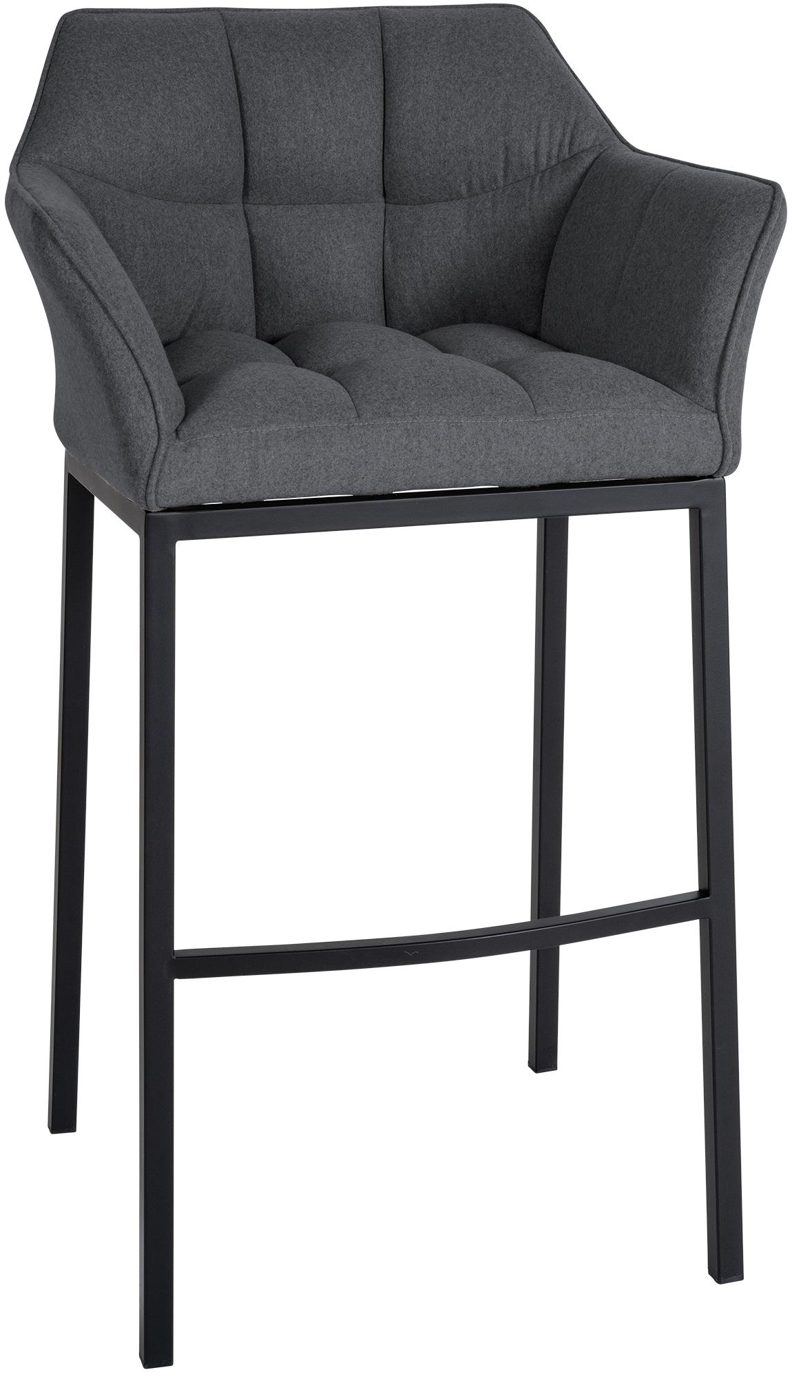 Barhocker Damaso B Filz mit 4-Fu� Gestell - grau
