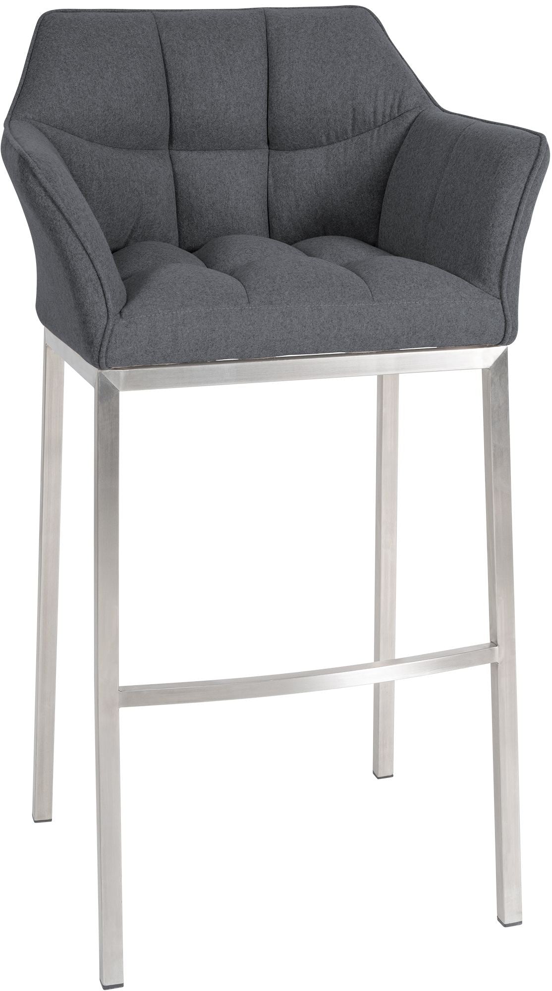 Barhocker Damaso E Filz mit 4-Fu� Gestell - grau