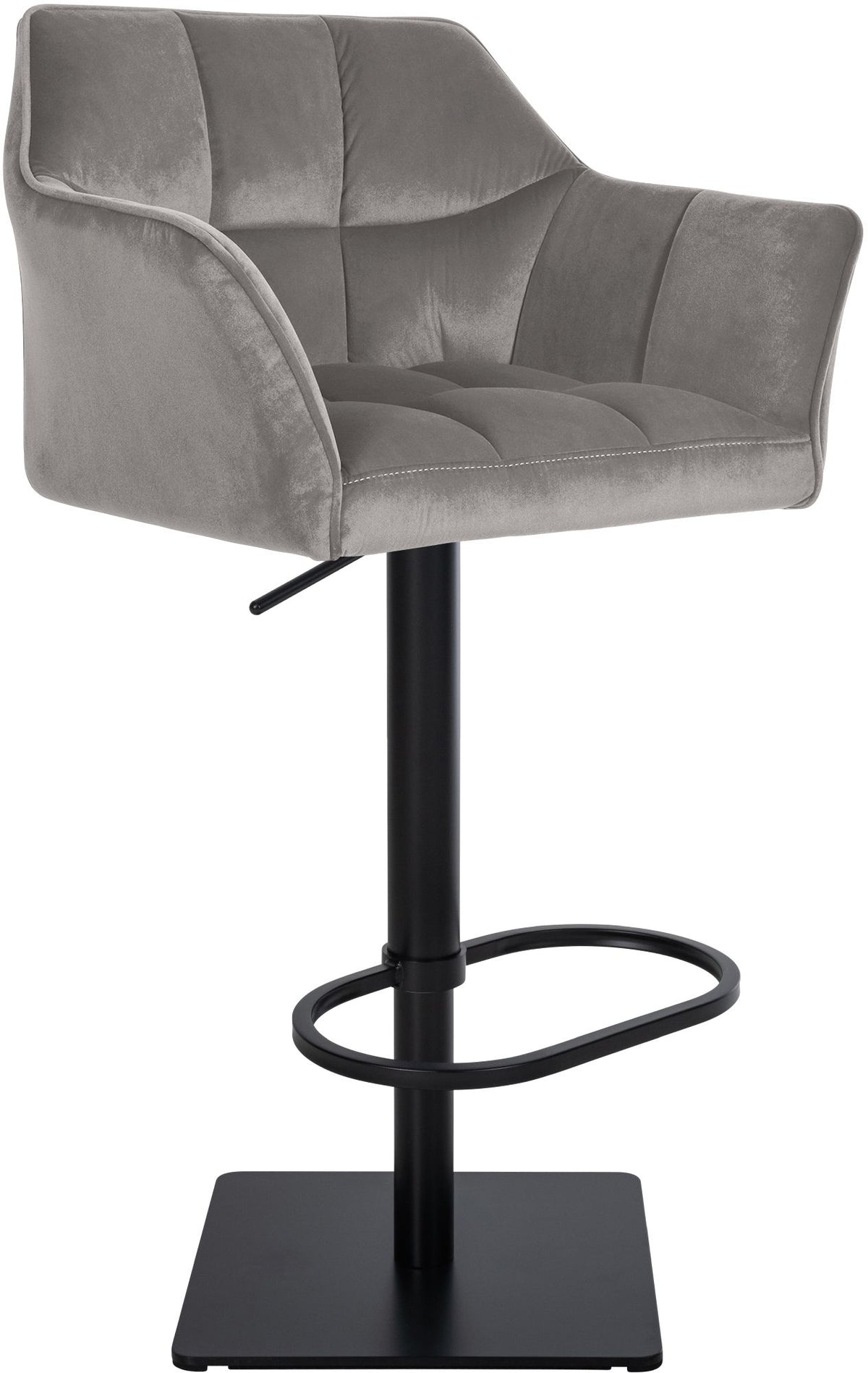 Barhocker Damaso B Samt - grau