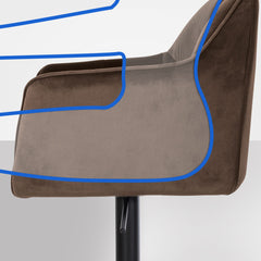 Barhocker Damaso B Samt - braun