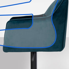Barhocker Damaso B Samt - gr�n